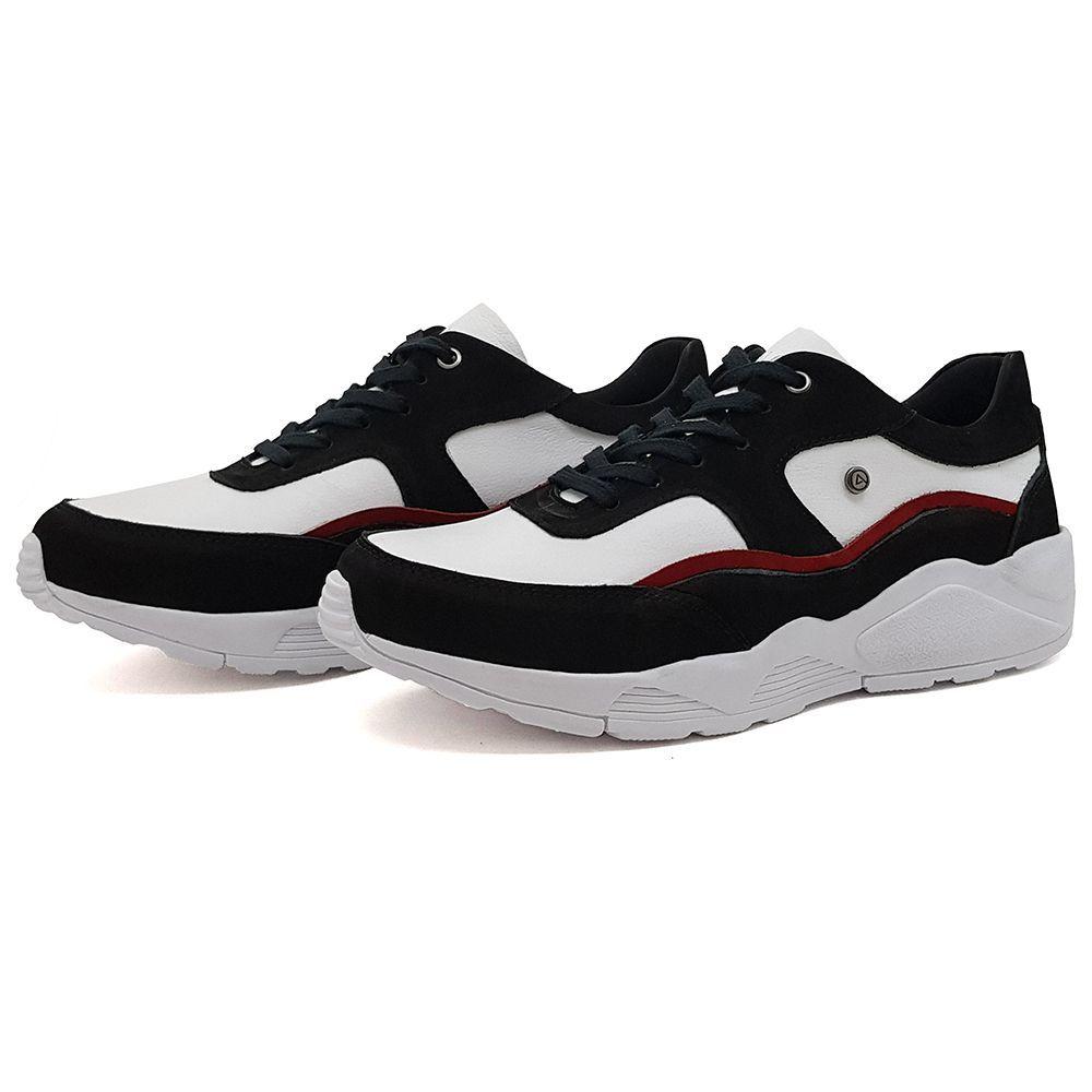 tenis casual masculino couro preto