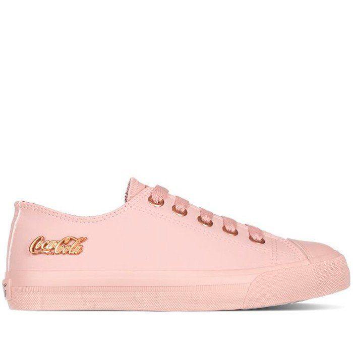 tenis coca cola basket floater low rosa