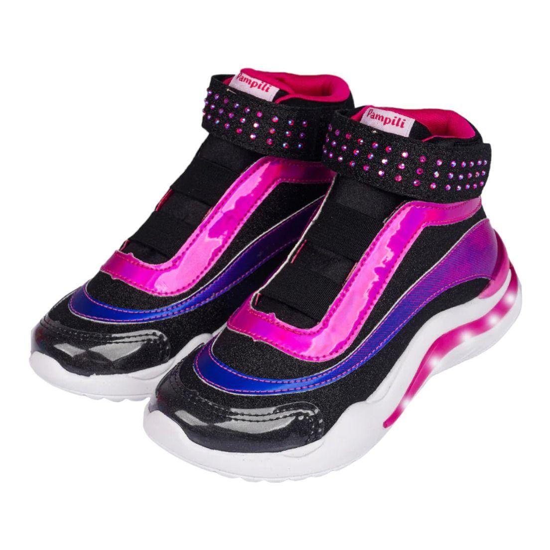Tênis com Led Infantil Cano Médio Pampili Menina SPK