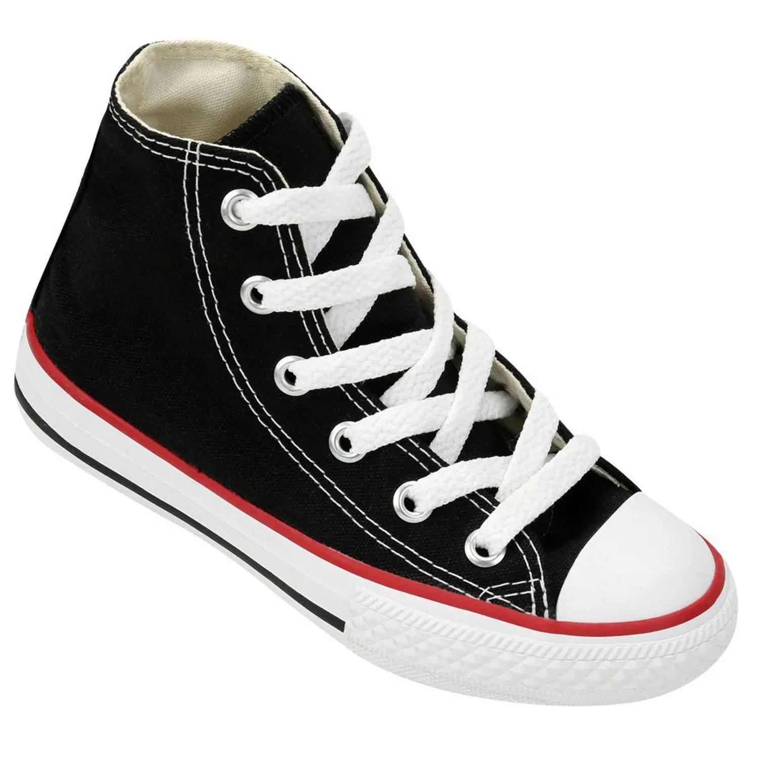 all star preto com listra vermelha