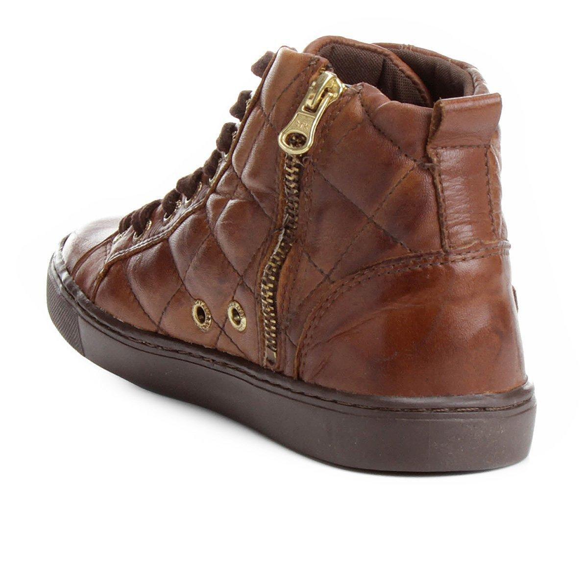 tênis couro cano alto cavalera barbara feminino