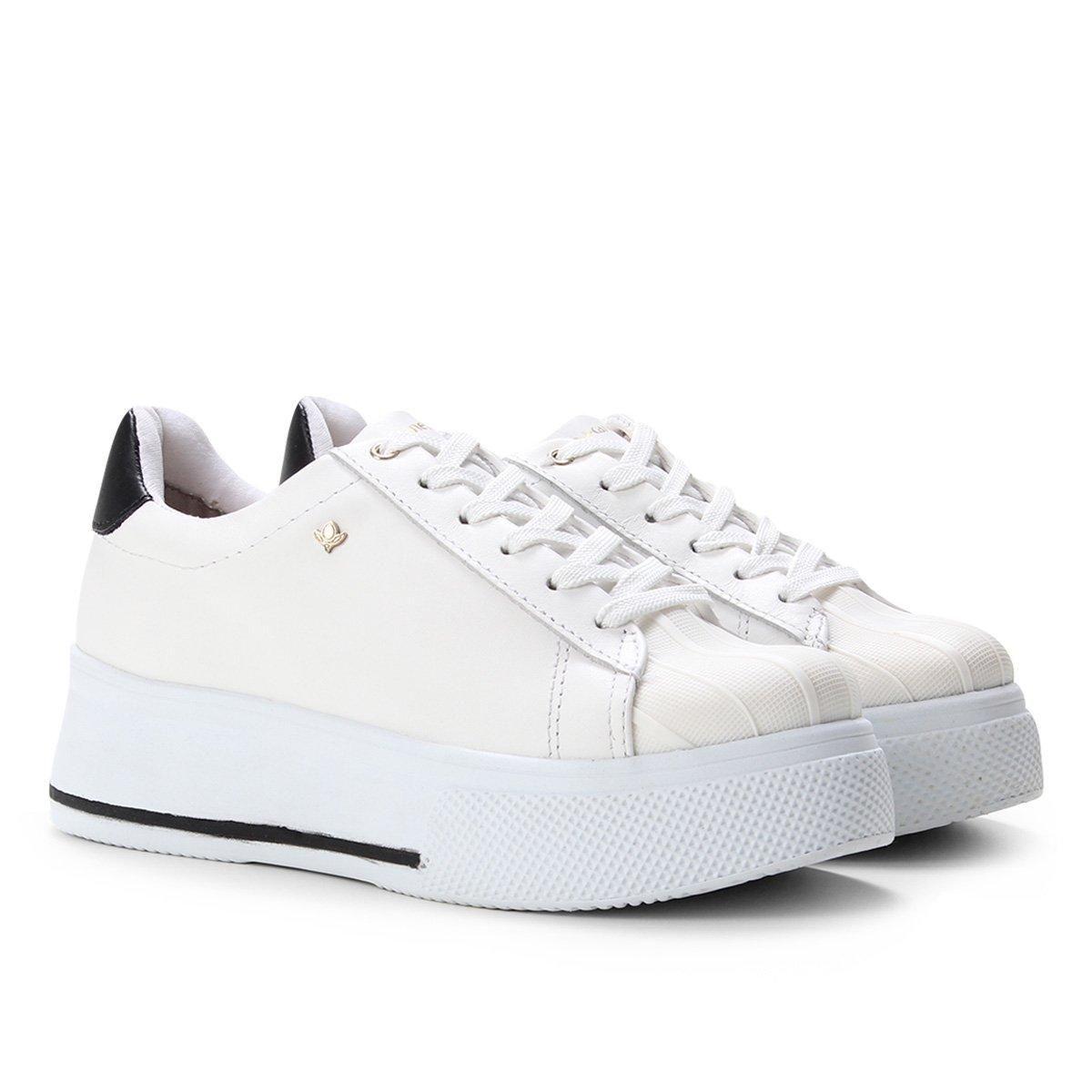 tenis flatform cravo e canela