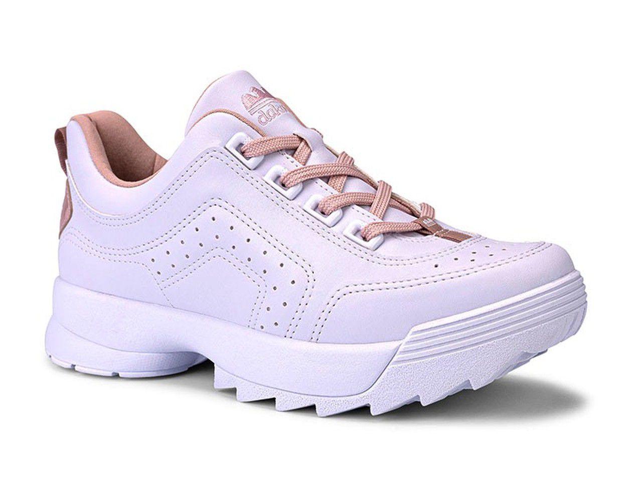 tênis feminino chunky alto tratorado branco