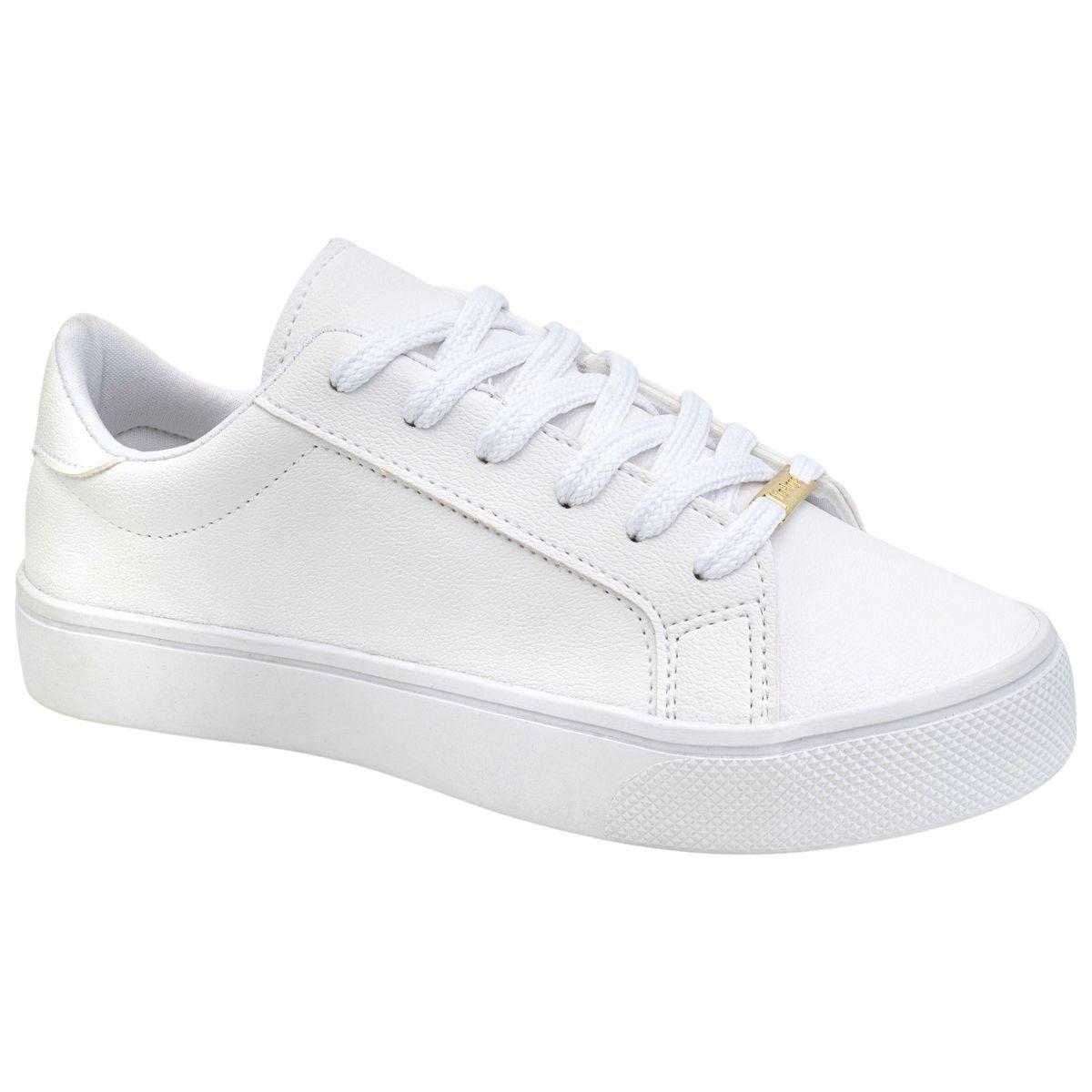 Tênis Feminino Branco Casual Flat Form Plataforma Sapatenis Leve