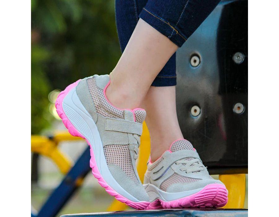 tenis feminino de couro para caminhada
