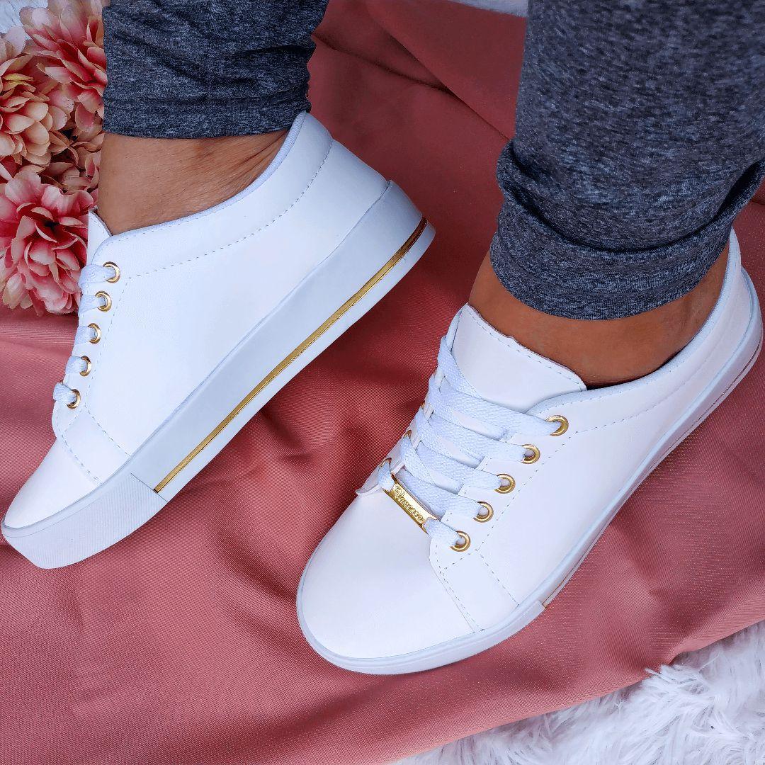 Tênis Casual Tenis Branco Tendencia 2019 Moda Tenis Feminino