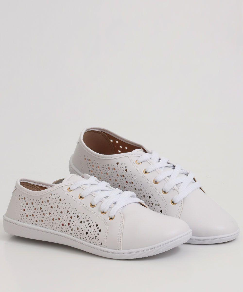 Tênis Casual Feminino Recorte Laser Moleca | Marisa