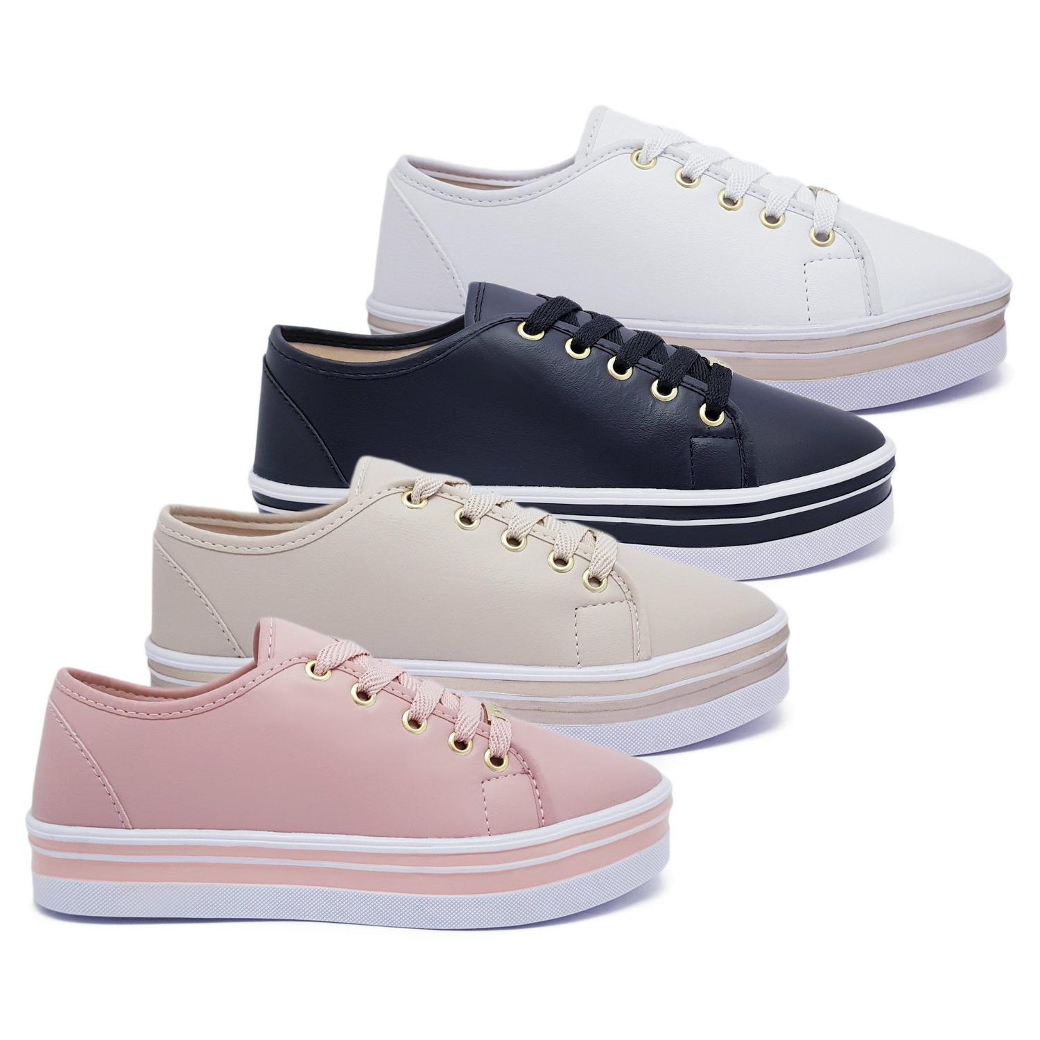 Tênis Feminino Casual Sola Alta Listra Solado Plataforma P79 - FABRICATA -  Calçados Femininos - Magazine Luiza
