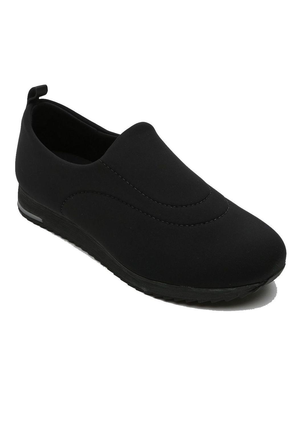 Tênis Usaflex Slip On Elastano Feminino - Preto | SUPER TENNIS