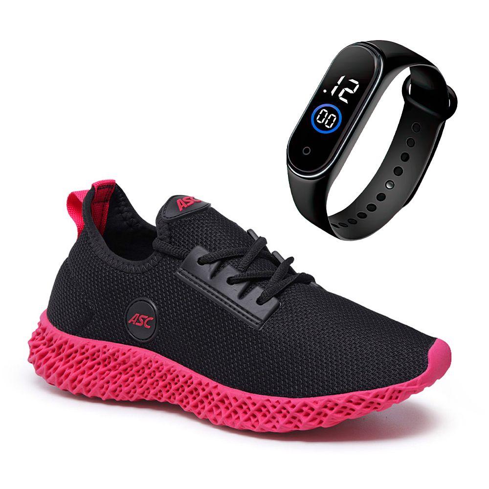 Imagem de Tenis Feminino Exercício Funcional Caminhada Esporte Treino Leve + Relogio Fino