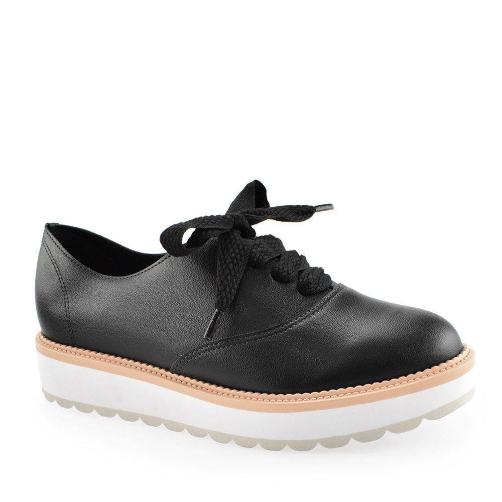 tenis flatform preto beira rio