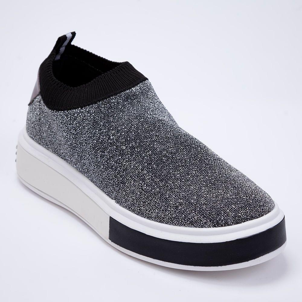 Tênis Tricô Meia Gorgurão Preto | Arezzo