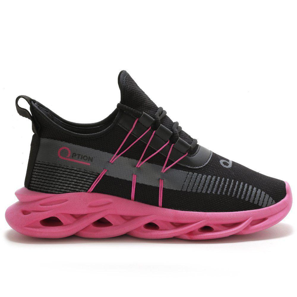 tenis feminino rosa e preto