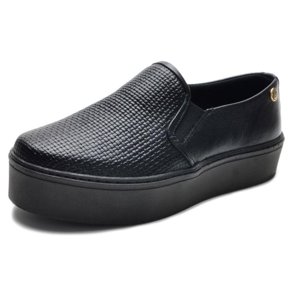 slip on plataforma preto