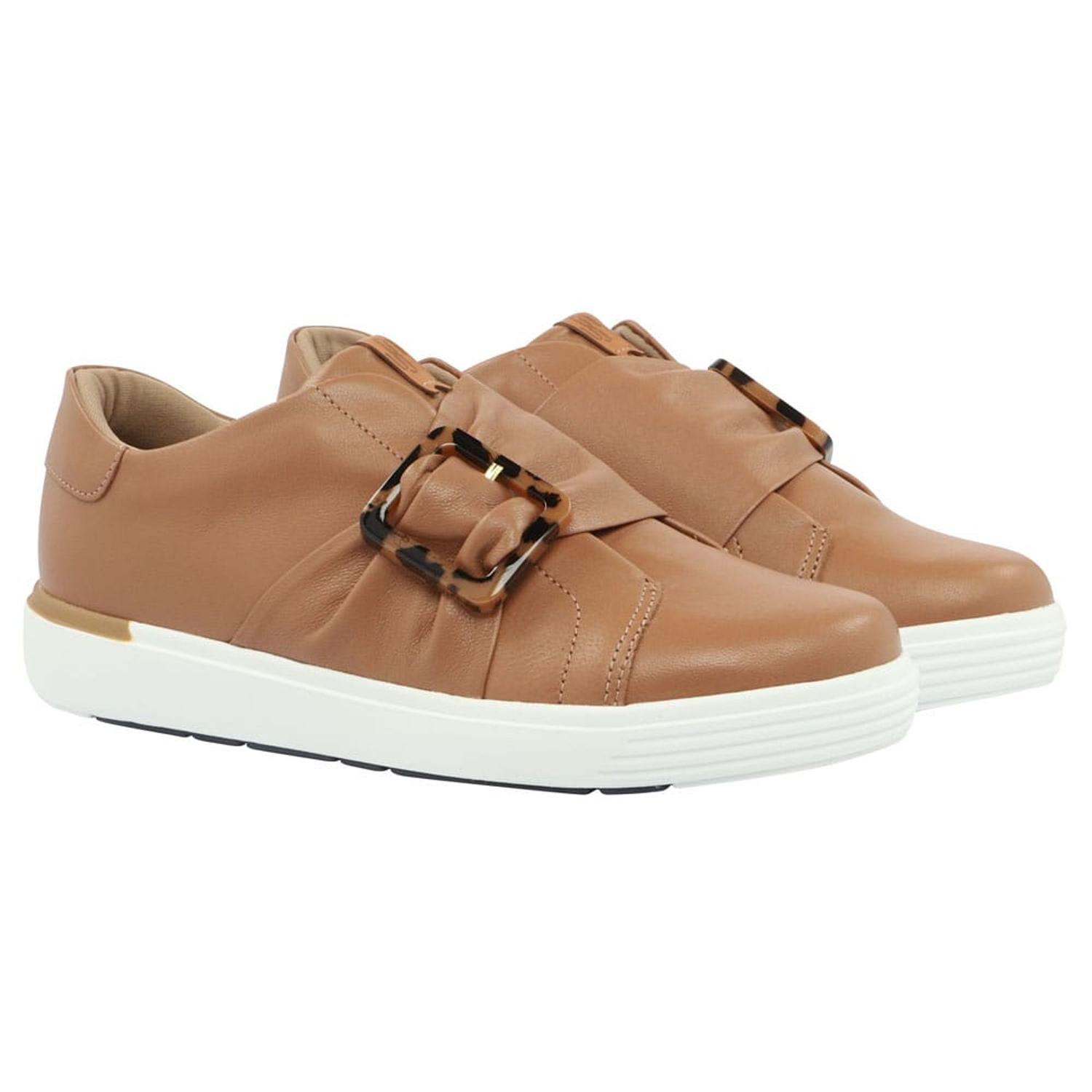 tenis feminino couro bege