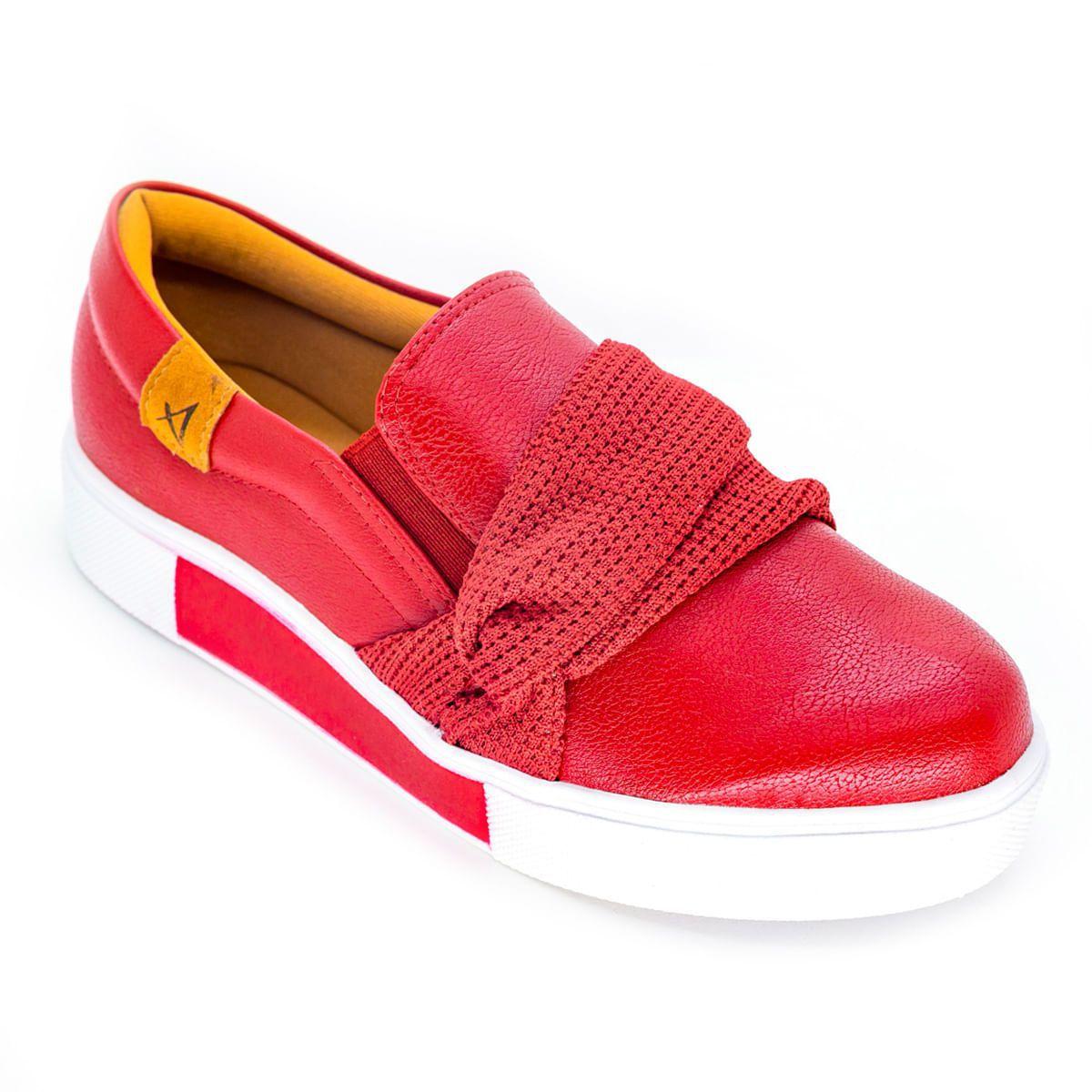 slip on vermelho feminino