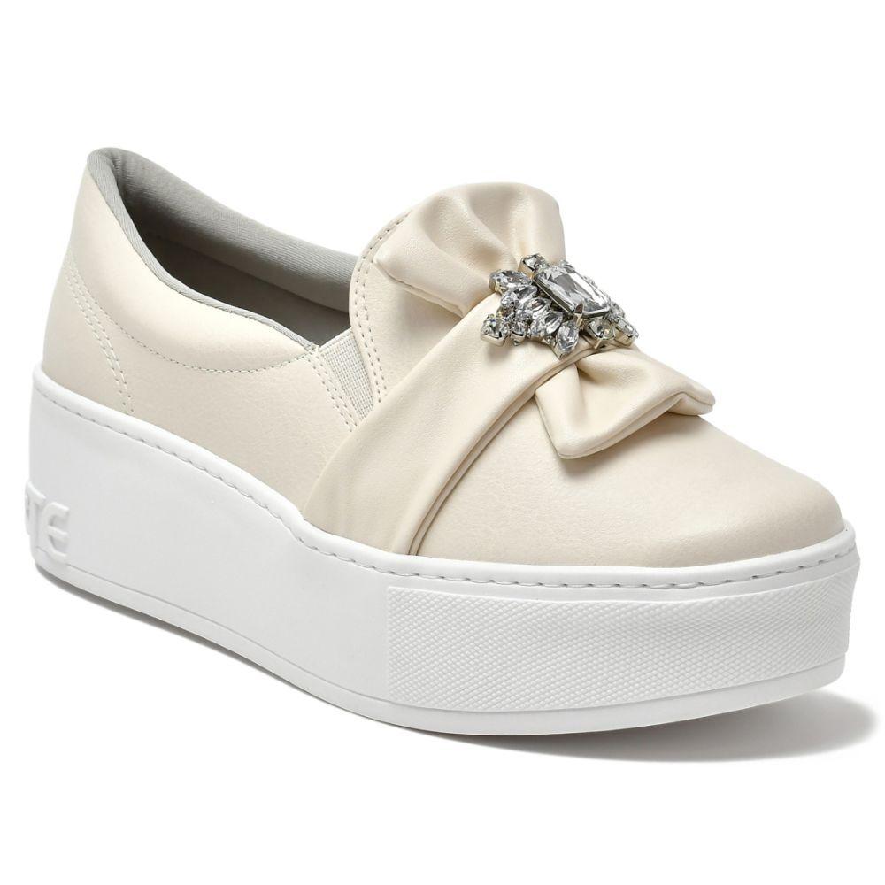 Tênis Feminino Slip On Via Marte Plataforma Pedraria 21-10507 - Slipper /  Slip On Feminino - Magazine Luiza