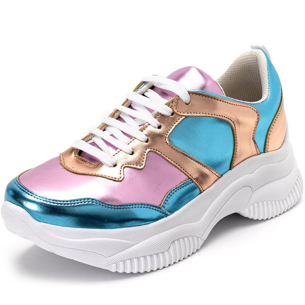tênis metalizado feminino