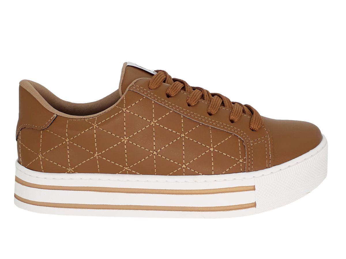 tênis casual feminino sola alta flatform via marte
