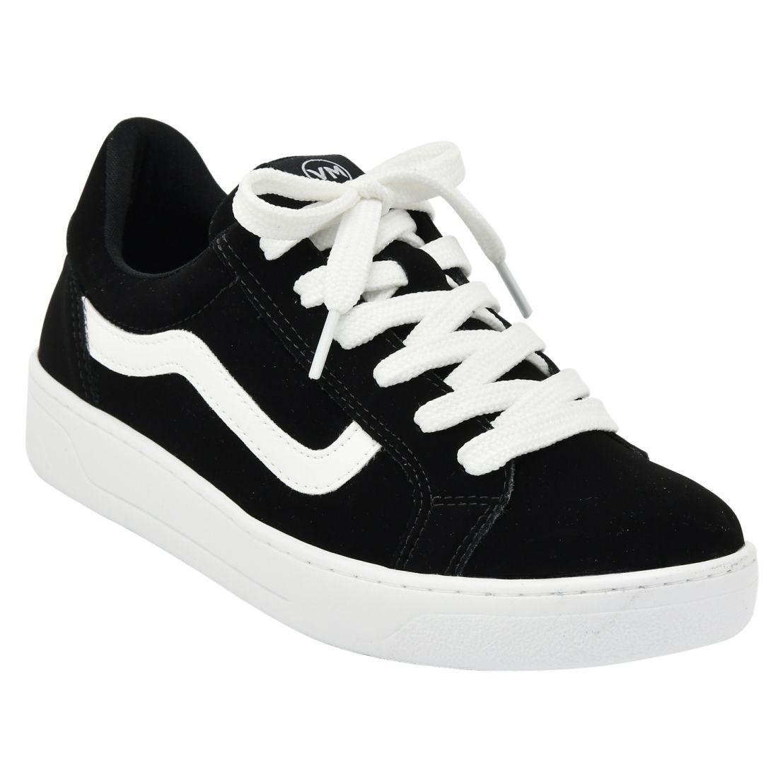 sapatenis preto e branco feminino