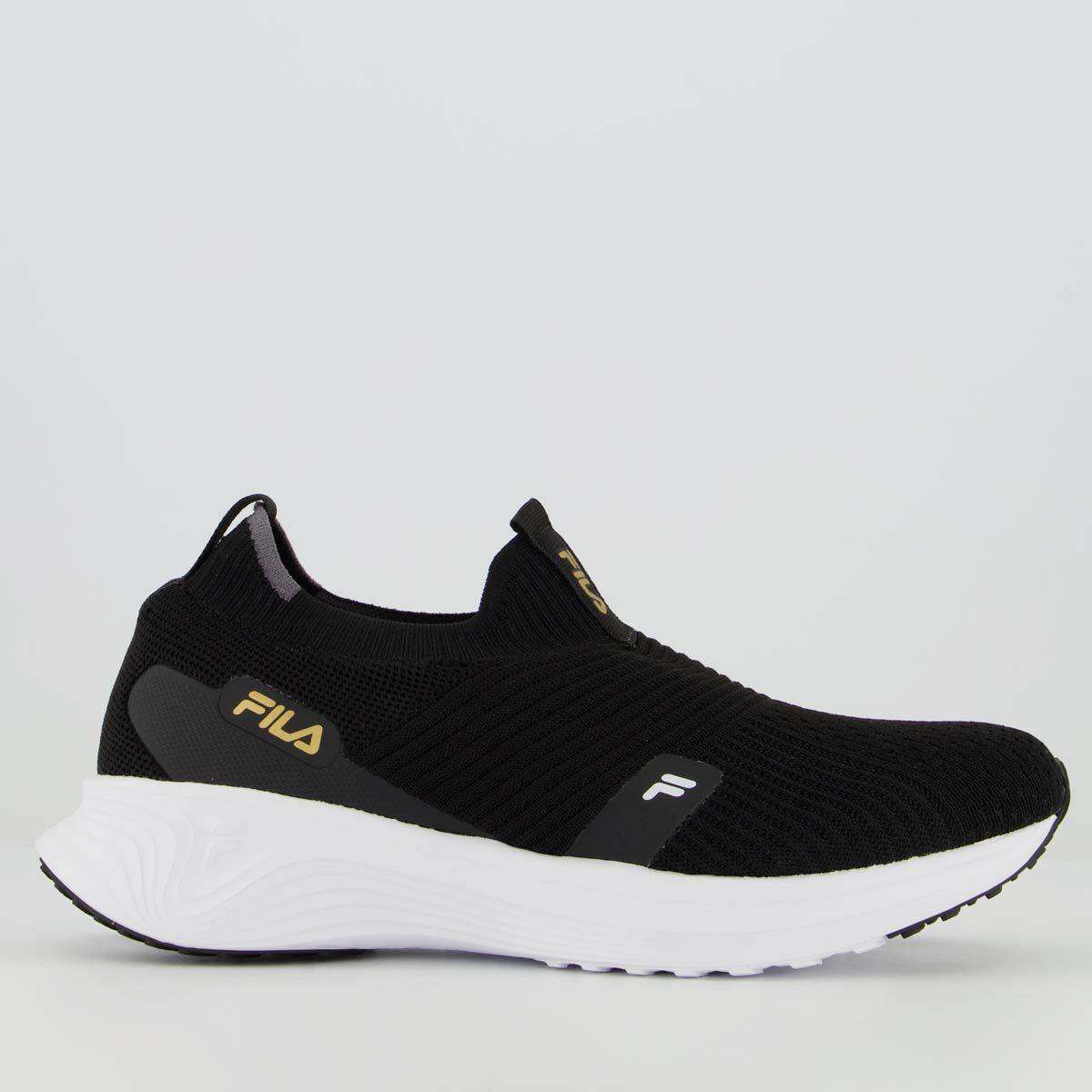 Tenis Fila Feminino Preto Com Dourado Tênis Fila Renno Classic