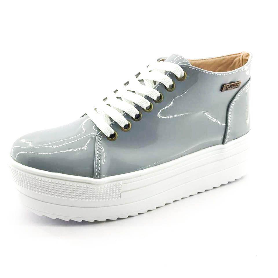 tenis flatform cinza