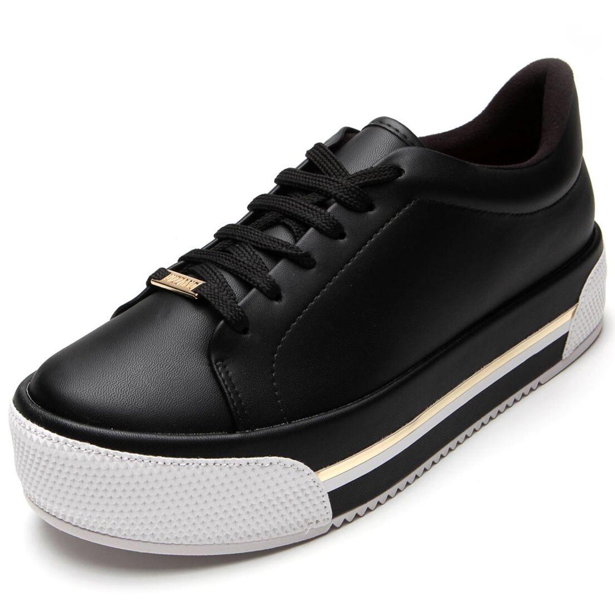 tênis feminino flatform listras vizzano