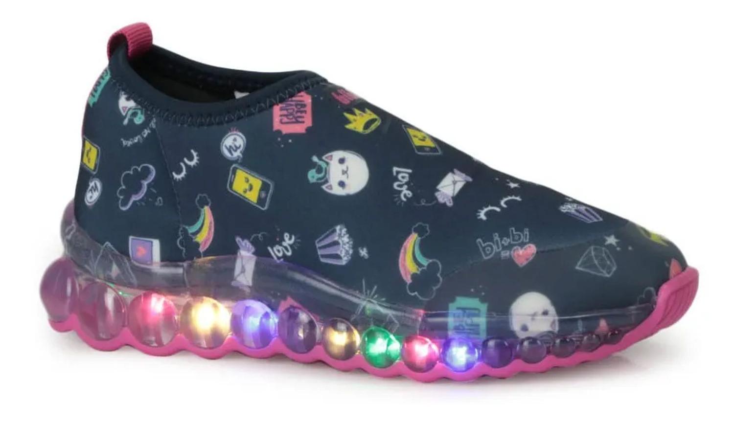 Tênis Infantil Bibi Luz 1079019 - Cor:Marinho - Tamanho:25 - Tênis Infantil  - Magazine Luiza