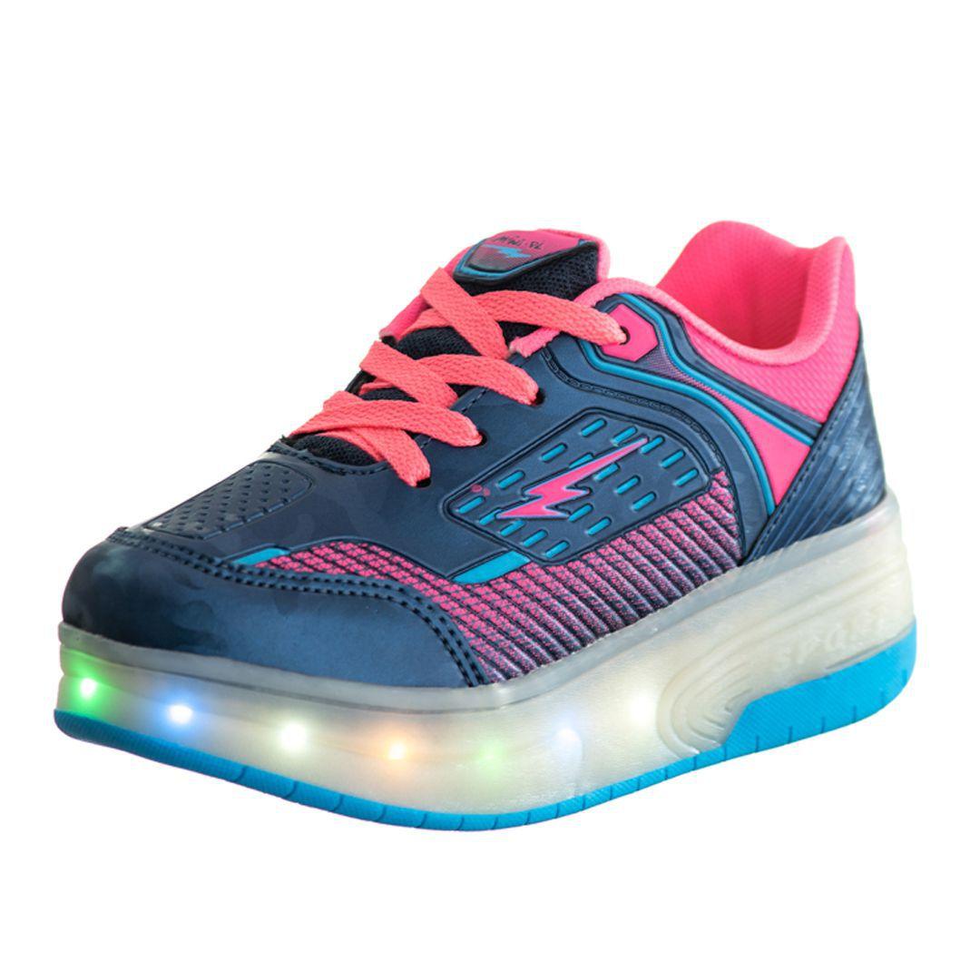 Tênis Infantil Feminino de Led Com Duas Rodinhas - AS145 - MINI PÉ - Calçados  Infantis - Magazine Luiza