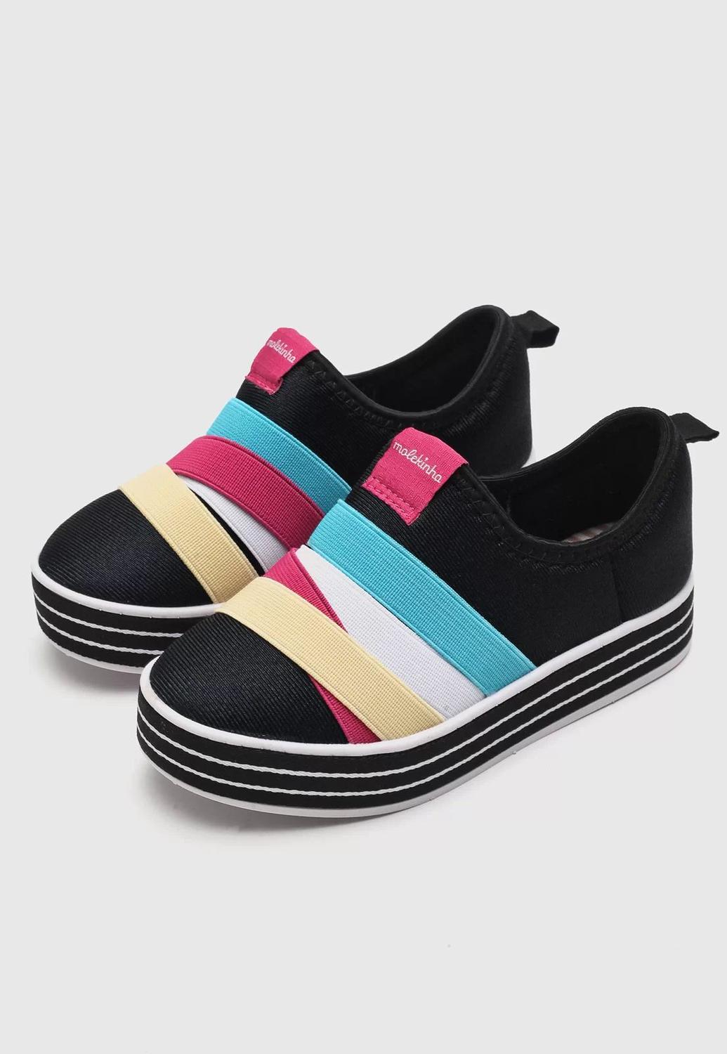 Tênis Infantil Feminino Molekinha Lycra Elástico Preto Colors - Calçados  Infantis - Magazine Luiza