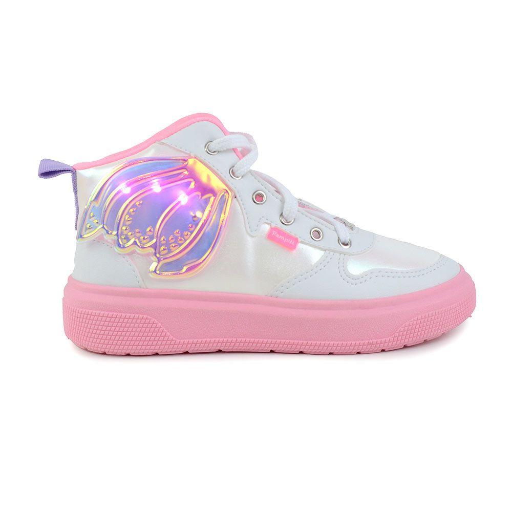 Tênis Infantil Feminino Pampili LED Branco 7360 Tênis