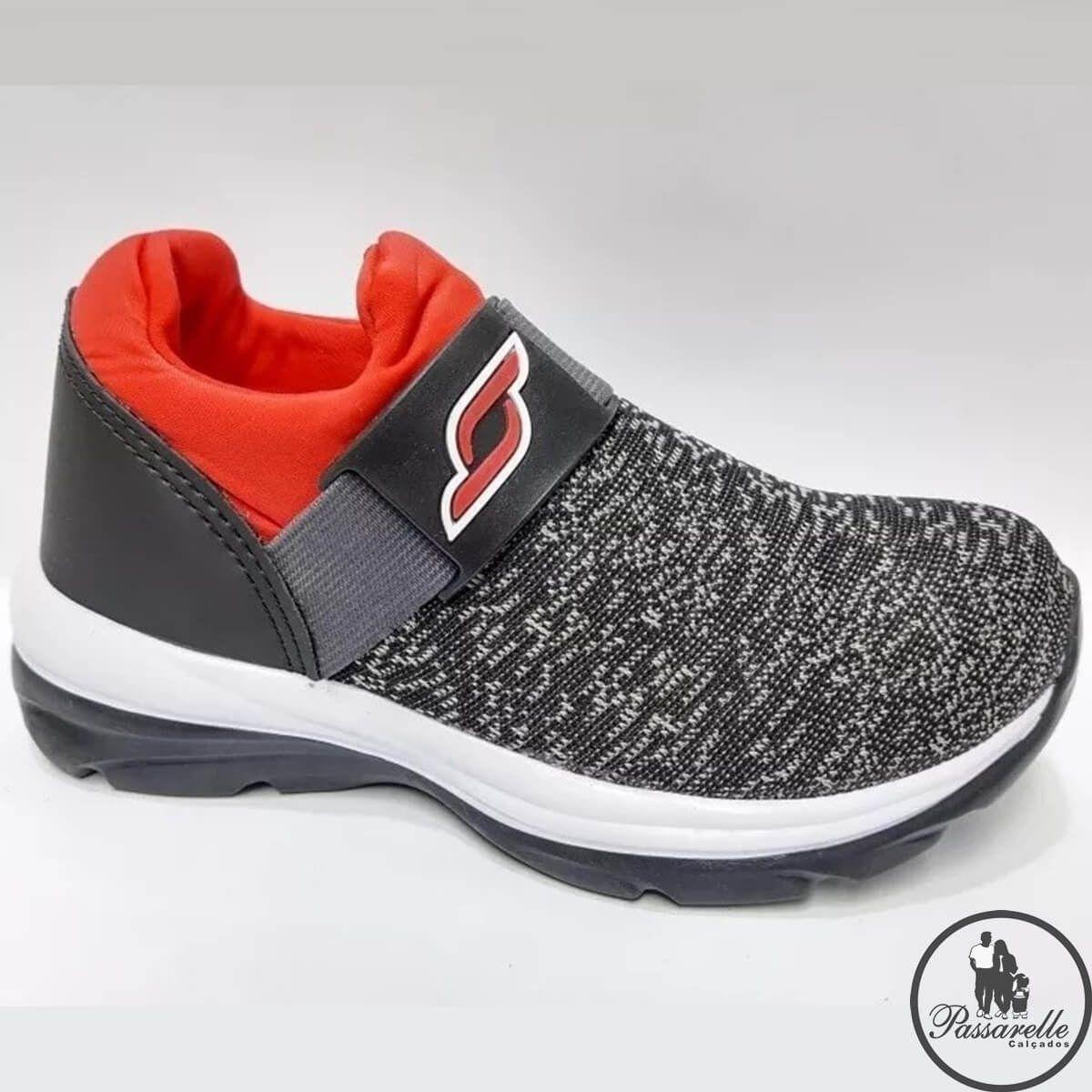 tenis sem cadarço vermelho