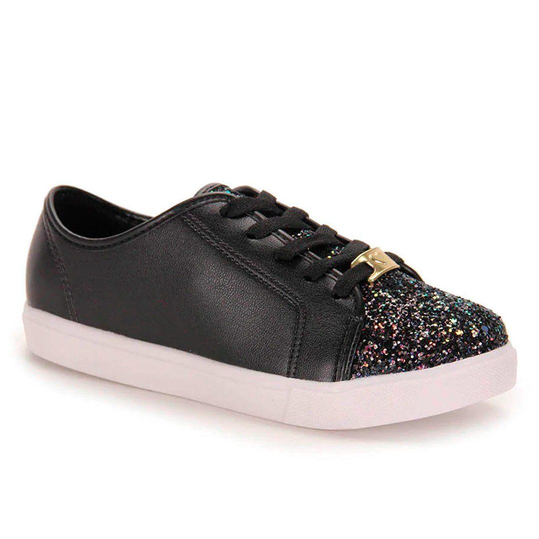 tenis preto com glitter infantil