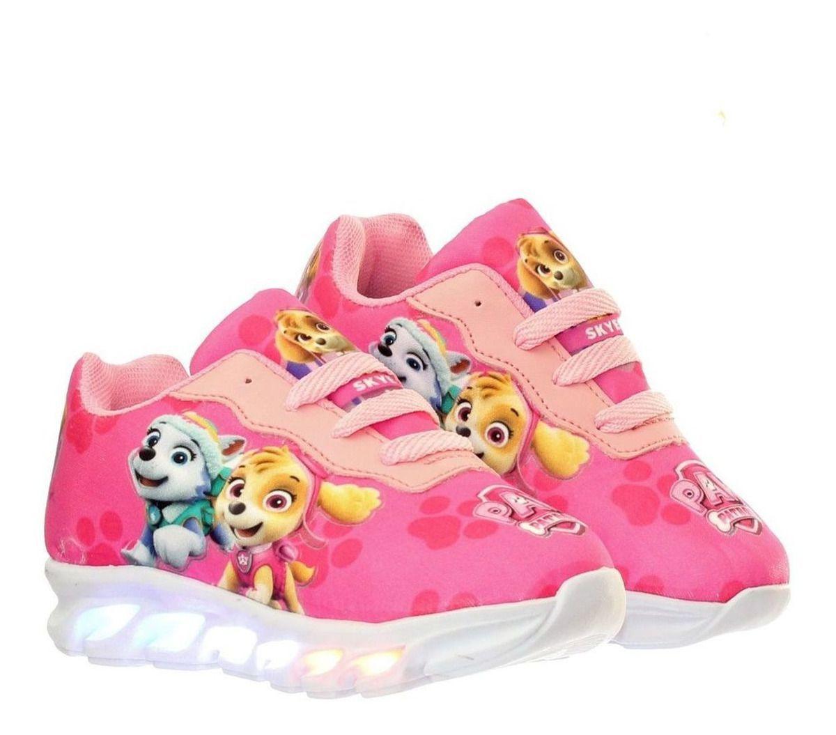 Tenis Led luzinha de criança Patrulha Canina Rosa Skye infantil feminino -  EDS - Calçados Infantis - Magazine Luiza
