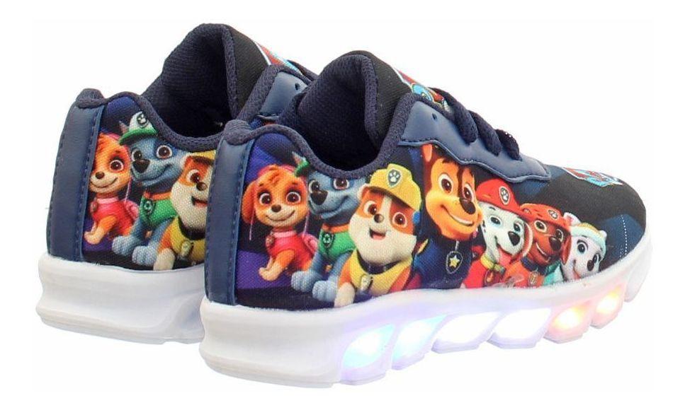 tenis led infantil patrulha canina