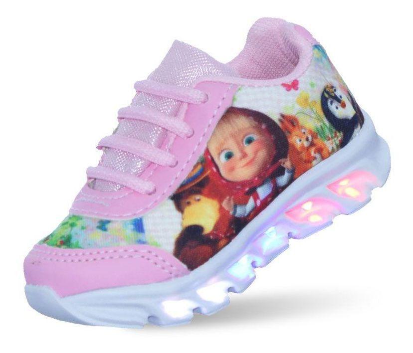 Tenis Led Masha e o urso para meninas com luzes coloridas - PC - Calçados  Infantis - Magazine Luiza