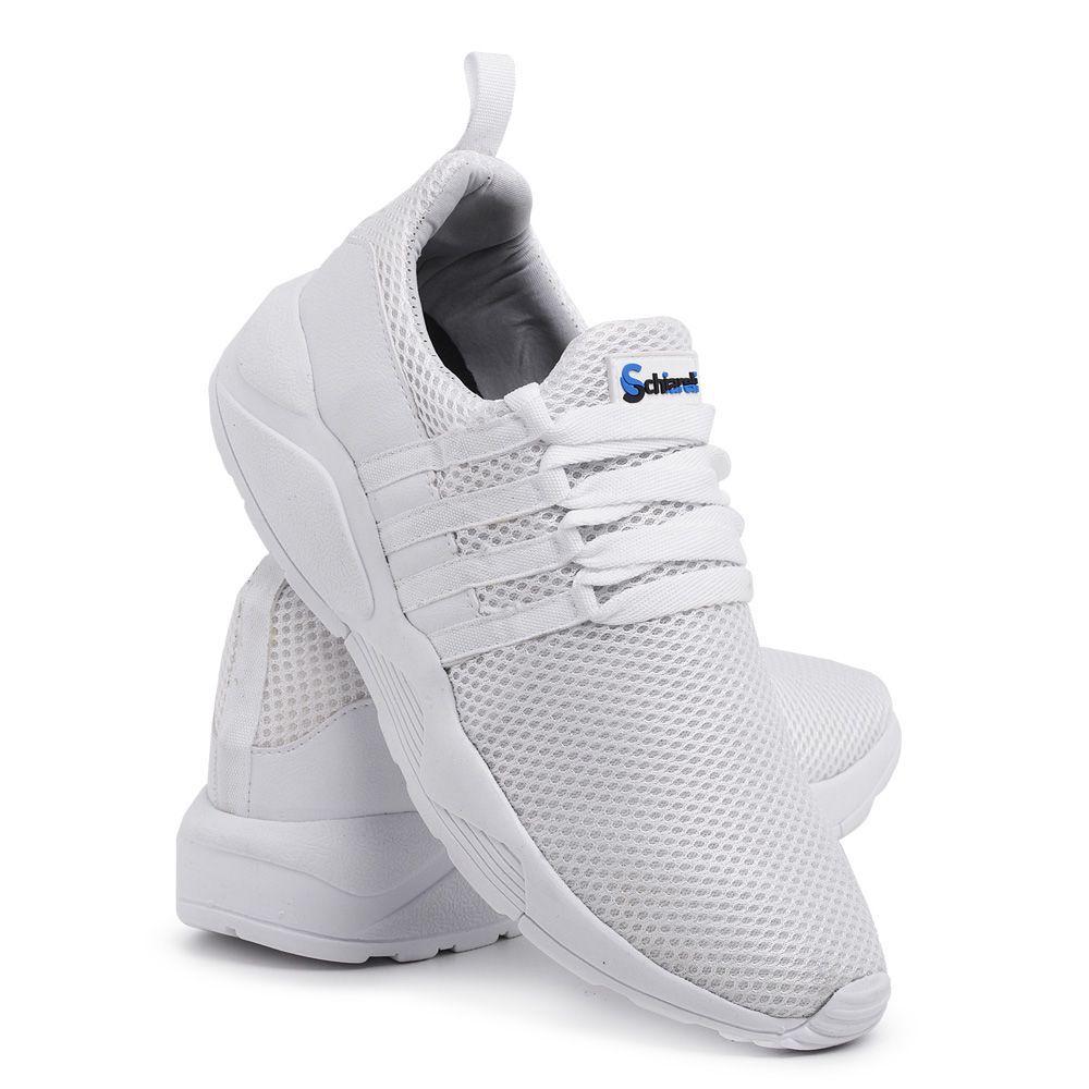 Tênis Masculino Em Nylon Schiareli 490 Branco Com Branco - Tênis de Corrida  - Magazine Luiza