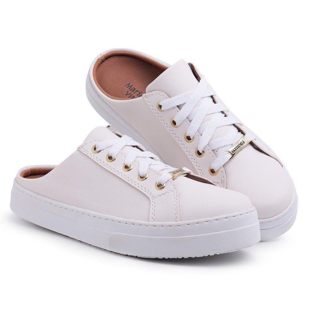 Tenis Mule Feminino Branco Super Leve | Derradeiros