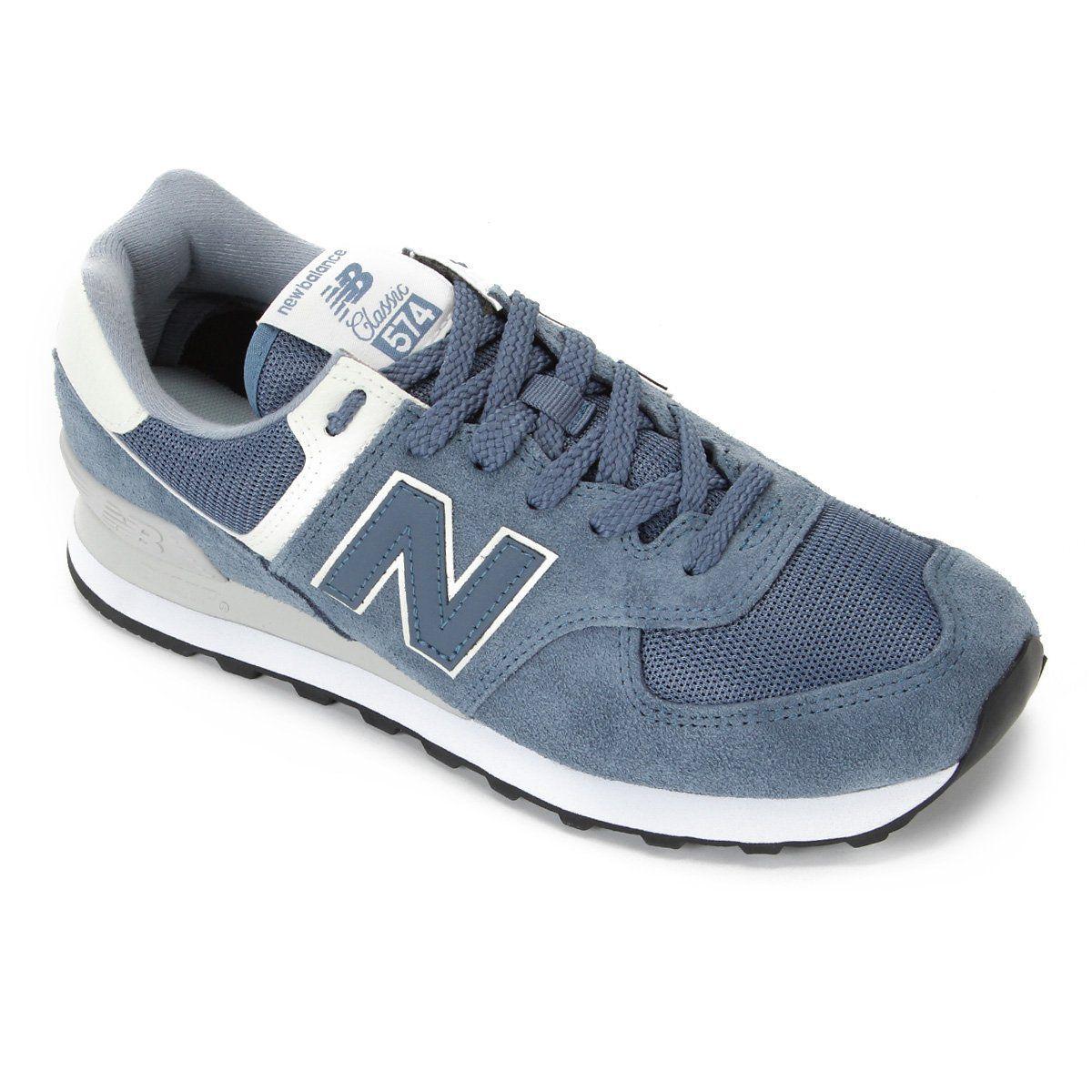 Tênis New Balance 574 Masculino - Azul e Branco - Tênis Masculino - Magazine Luiza