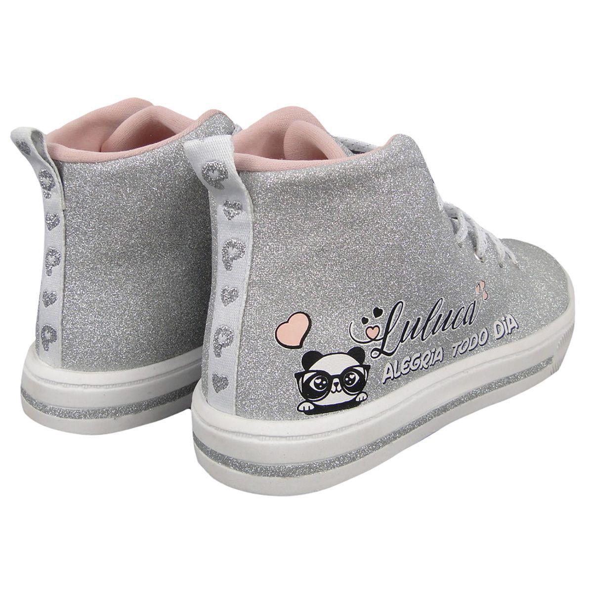 Tenis Pampili Infantil Luluca Luna Cano Alto Preto com Glitter e Patches -  Tênis Feminino - Magazine Luiza