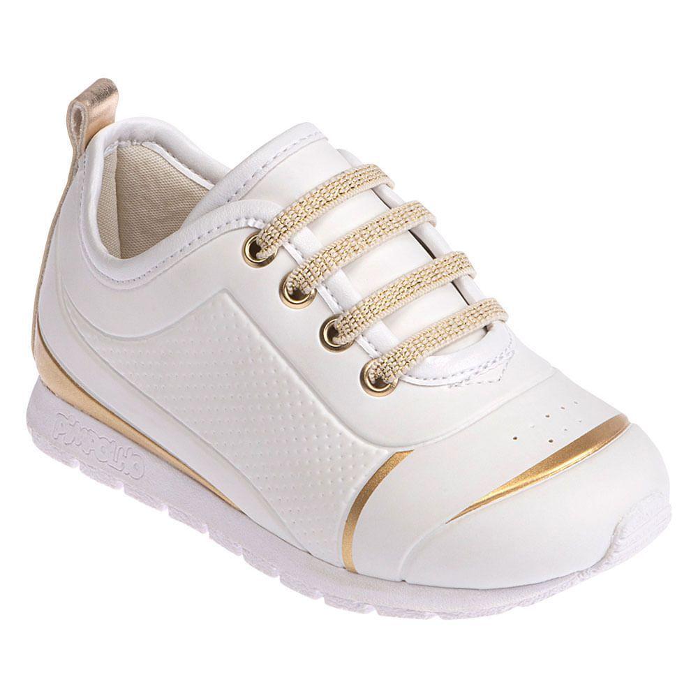 Tênis Para Bebês - Esportivo - Courinho e Cadarço - Branco e Dourado -  Pimpolho - Tênis para Bebês - Magazine Luiza