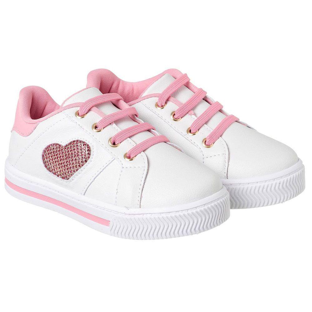 Tênis para Bebês - Mini Blog - Branco e Rosa Chiclete - Pampili - Tênis  para Bebês - Magazine Luiza