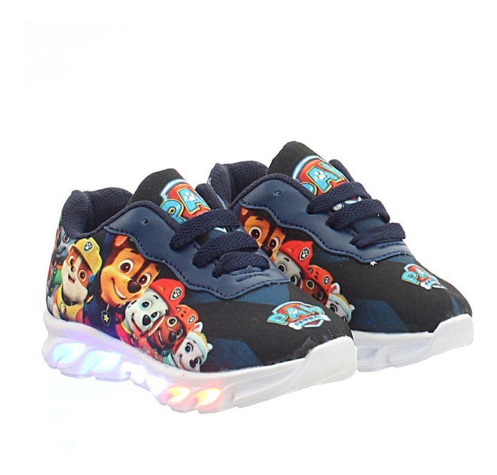 tenis led luzinha infantil patrulha canina masculino