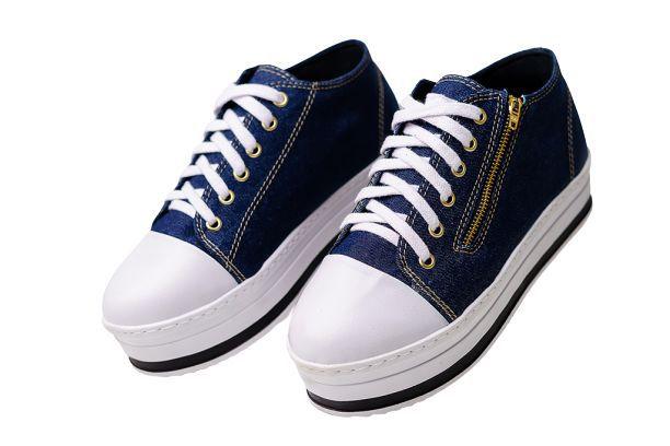 tenis plataforma jeans