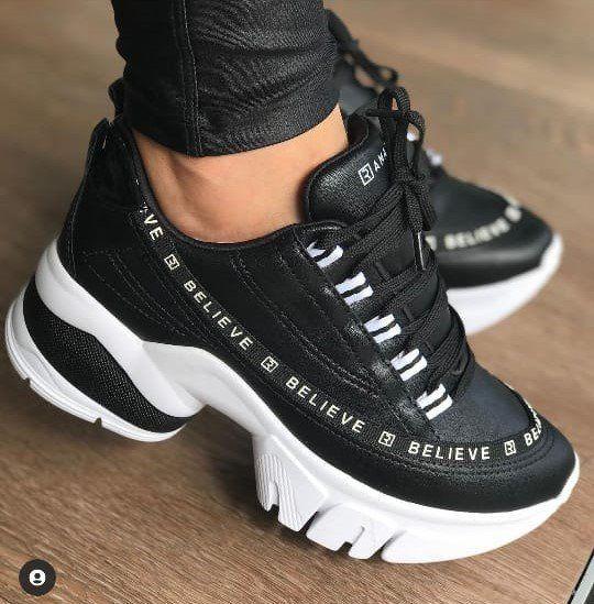 Sola Alta Tenis Feminino Alto Preto Tênis Ramarim Believe Feminino