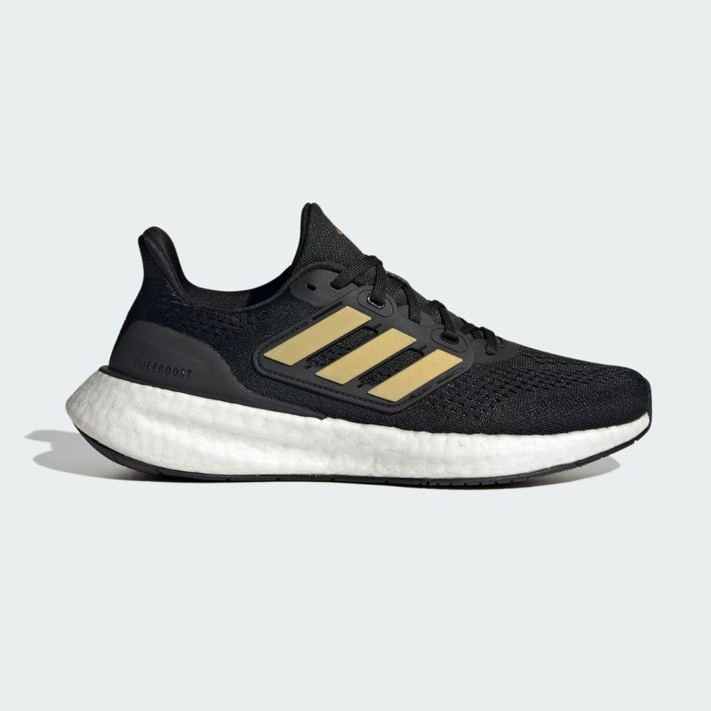 Tenis Running Feminino Pureboost 23 Adidas Preto E Dourado Tenis Esportivo Magazine Luiza
