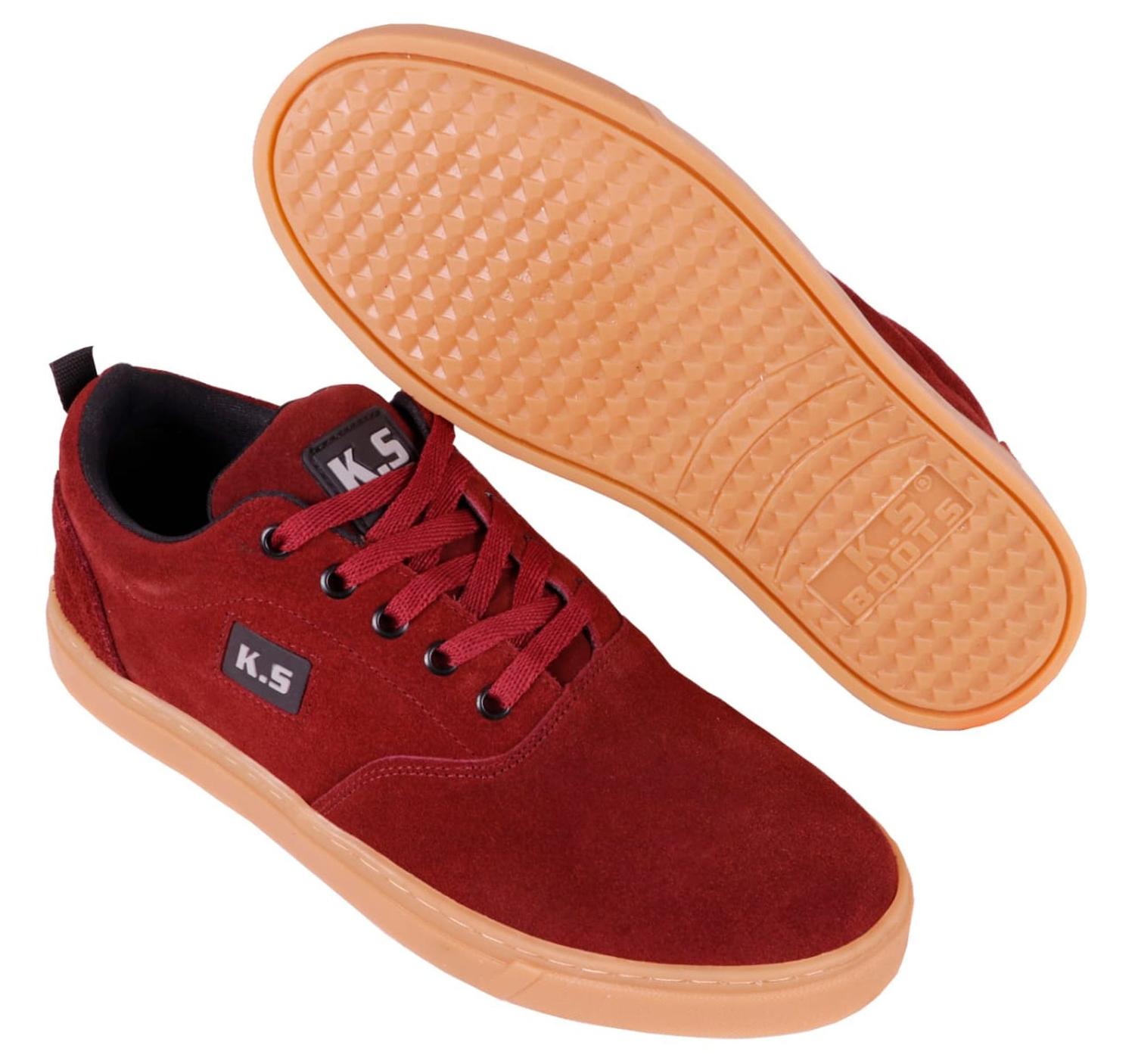 tenis sapatenis Ks couro masculino casual moderno disponivel do 35 ao 46  Bordô - K.S BOOTS - Sapatênis Masculino - Magazine Luiza