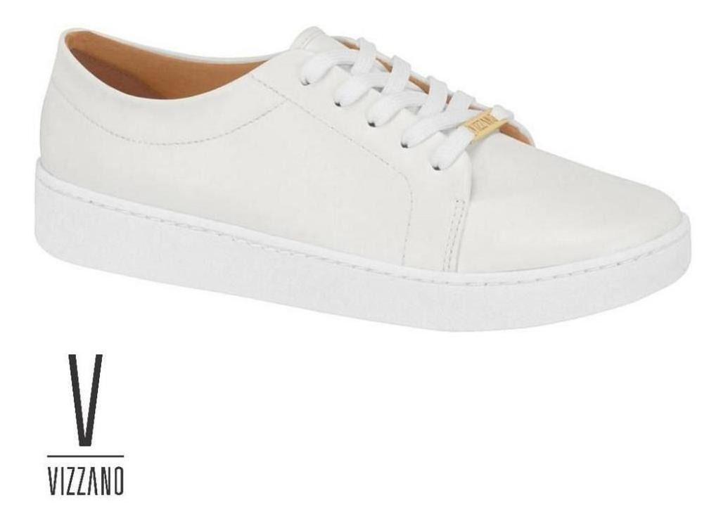 tênis vizzano casual branco com detalhe ouro