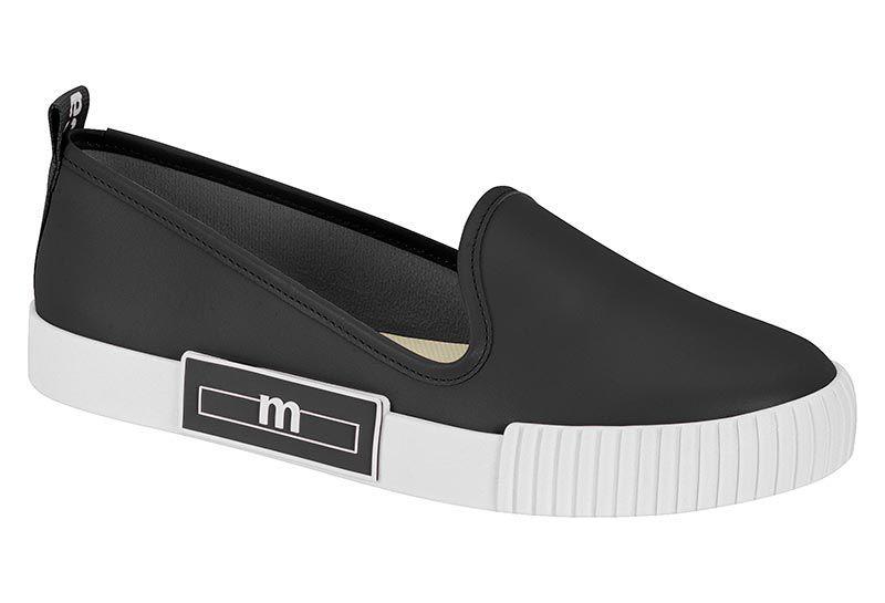 Sapatilha Tenis Moleca Em Courino Ventilado Preto com Cadarço