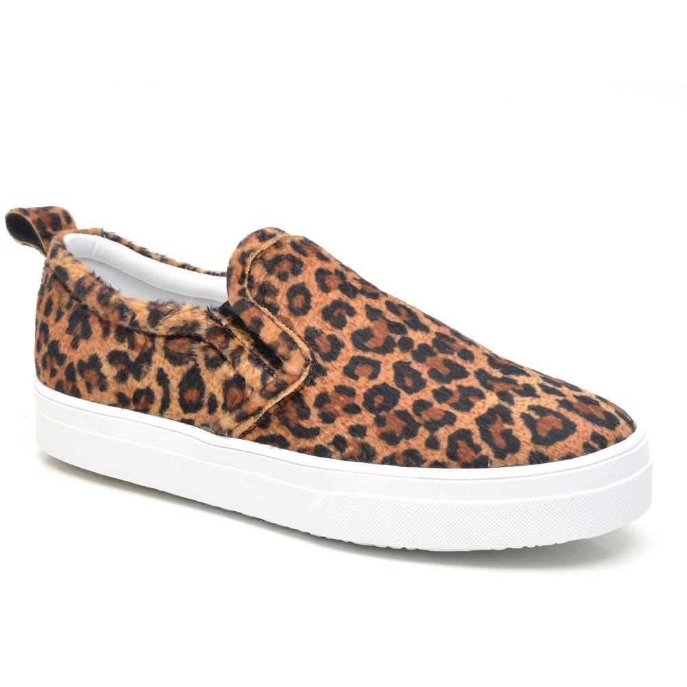 Shoes Casual TÃªnis Slip On Animal Print Tênis Slip On Feminino